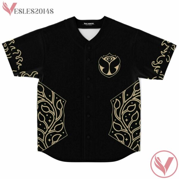 Gold Black Floral Line Pattern Tomorrowland Jersey shirt - Vesles2014s