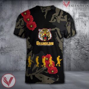 Grambling State Tigers NCAA With Red Poppy Flower 3D Shirt, Unique Gift For Fans - Vesles2014S 1