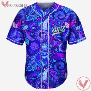 Griz Blue Trippin Psychedelic Baseball Jersey For EDM Festivals - Vesles2014s