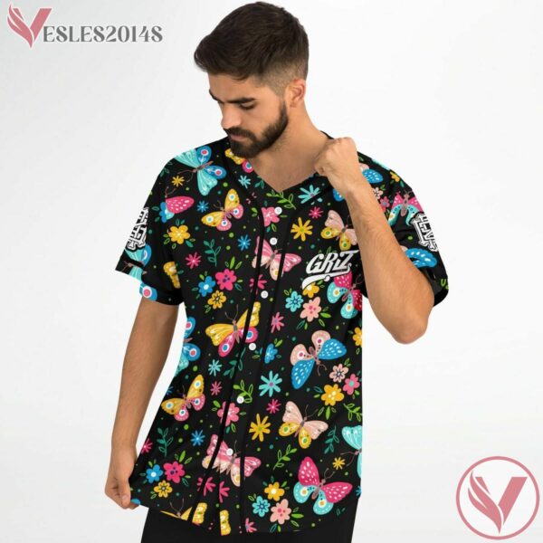 Griz Butterflies Flowery Baseball Jersey For EDM Festivals - Vesles2014s 1