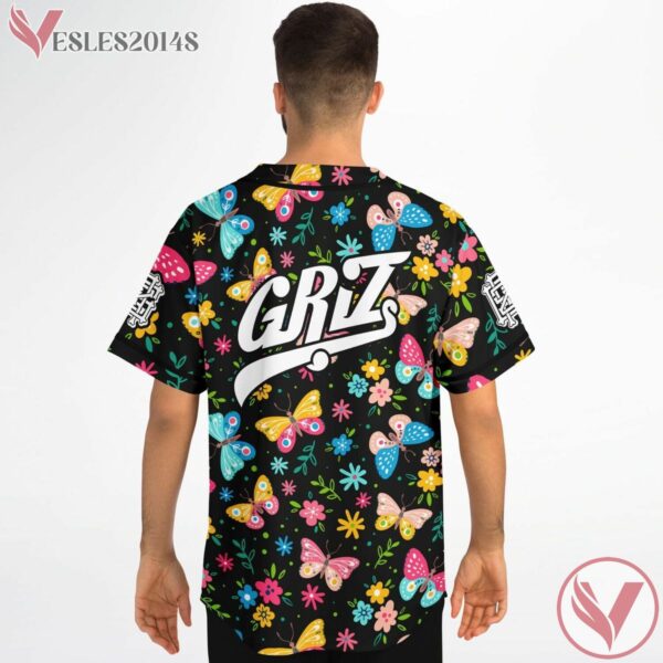Griz Butterflies Flowery Baseball Jersey For EDM Festivals - Vesles2014s 2