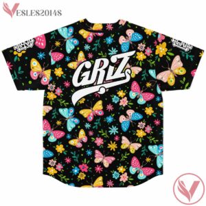Griz Butterflies Flowery Baseball Jersey For EDM Festivals - Vesles2014s 3