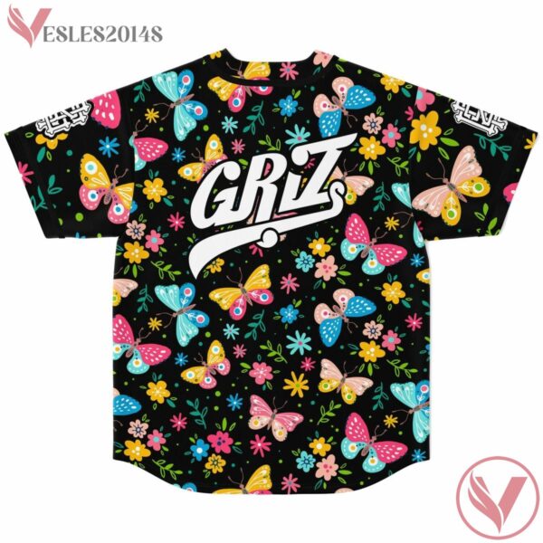 Griz Butterflies Flowery Baseball Jersey For EDM Festivals - Vesles2014s 3