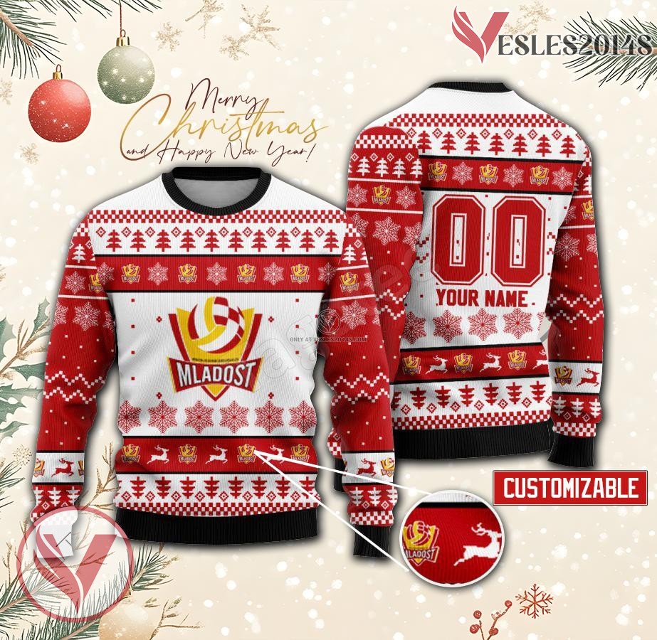 HAOK Mladost Volleyball Custom Ugly Christmas Sweater, Unique Gift For Fans - Vesles2014s