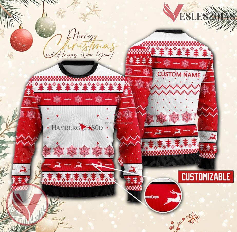 Hamburg Süd Logo Personalized Ugly Christmas Sweater, Unique Gift For Fans - Vesles2014s