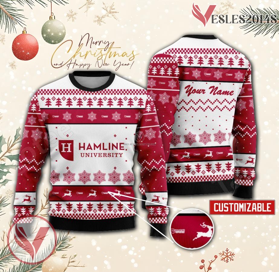 Hamline University Personalized Ugly Christmas Sweater, Unique Gift For Fans - Vesles2014s
