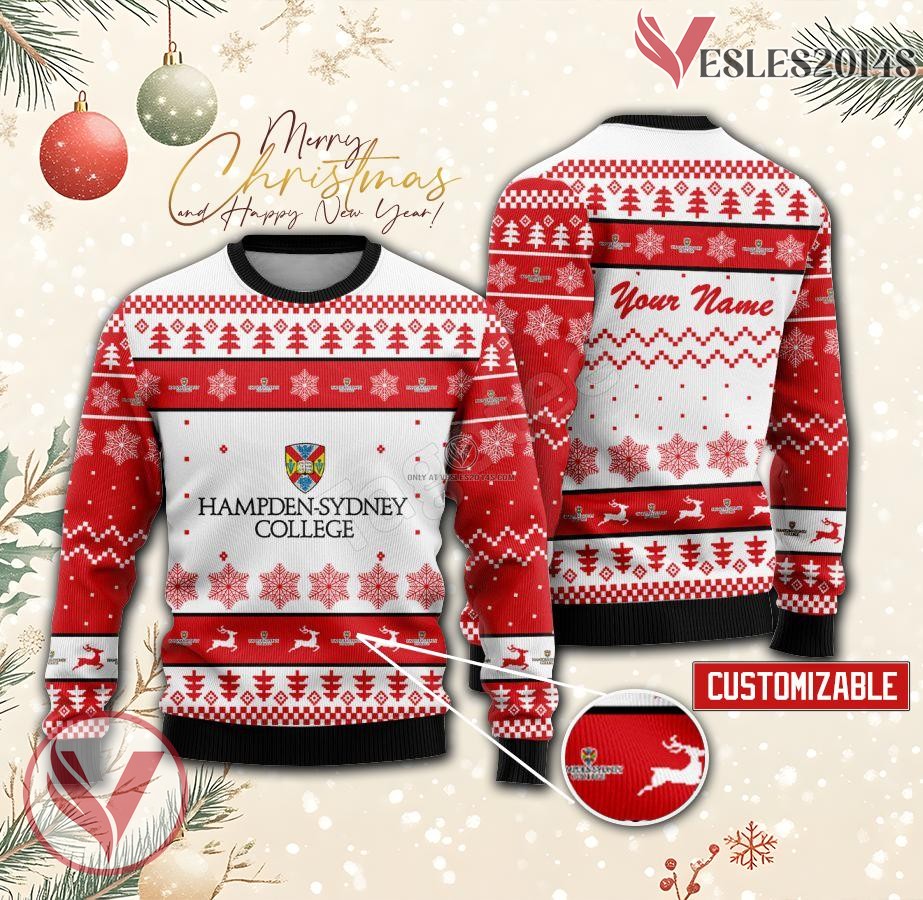 Hampden-Sydney College Custom Ugly Christmas Sweater, Unique Gift For Fans - Vesles2014s