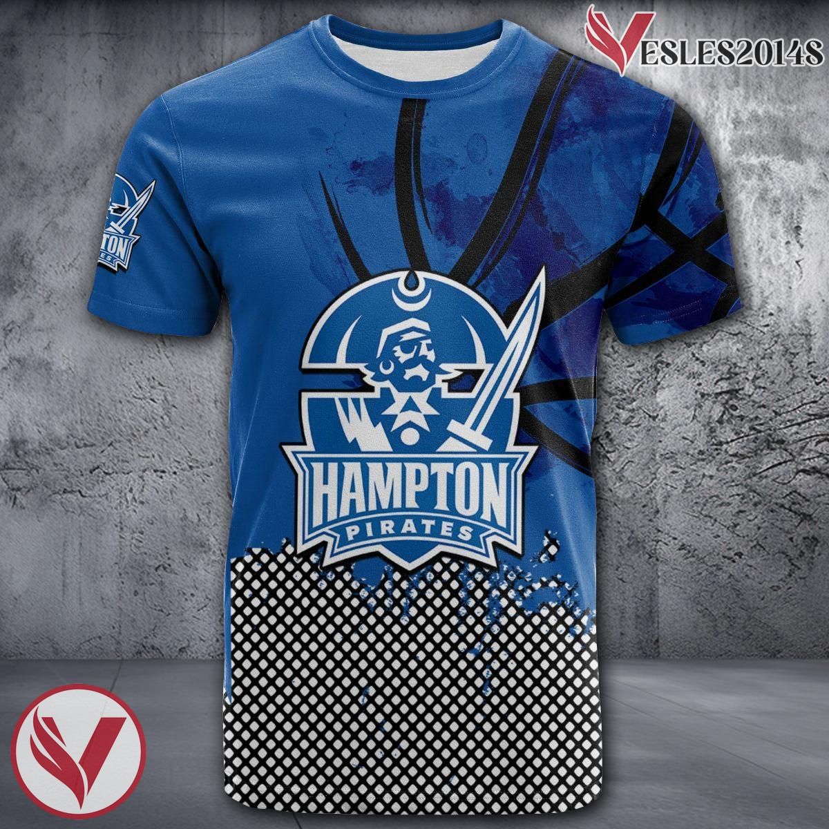 Hampton Pirates Basketball Grunge Pattern Unique Personalized T Shirts - Vesles2014S