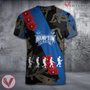 Hampton Pirates NCAA With Red Poppy Flower 3D Shirt, Unique Gift For Fans - Vesles2014S 1