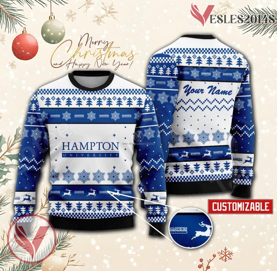 Hampton University Custom Ugly Christmas Sweater, Unique Gift For Fans - Vesles2014s