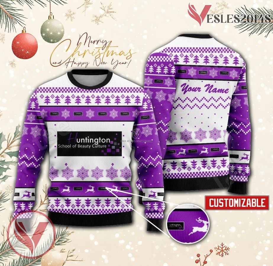 Huntington School of Beauty Culture Custom Ugly Christmas Sweater, Unique Gift For Fans - Vesles2014s