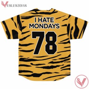 I Hate Monday Lasagna Pattern Levi Black Orange Custom Jersey - Vesles2014s 1