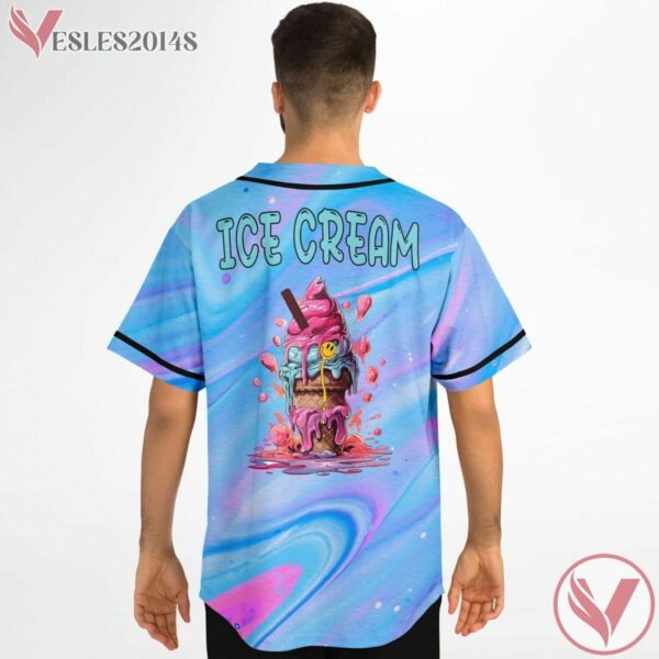 Ice Cream Griz Gradient Blue Baseball Jersey  V3 - Vesles2014s 3