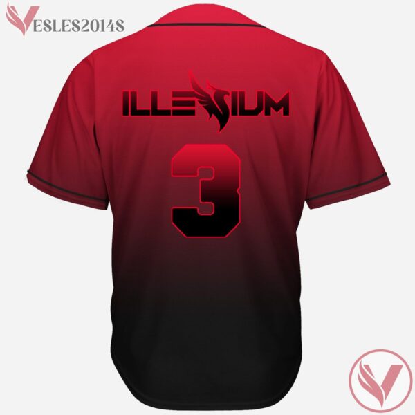 Illenium Black Red Gradient Rave Baseball Jersey For edm Festivals, Gift Ideas For Music Lovers - Vesles2014s 1