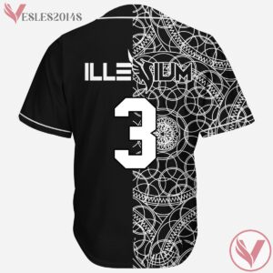 Illenium Geometric Split Cool Design Rave Baseball Jersey For EDM Festivals, Presents For Ravers - Vesles2014s 1