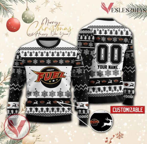 Indy Fuel Hockey Custom Ugly Christmas Sweater, Unique Gift For Fans - Vesles2014s