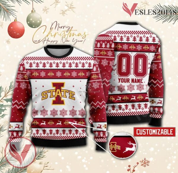 Iowa State College Rugby Custom Ugly Christmas Sweater, Unique Gift For Fans - Vesles2014s