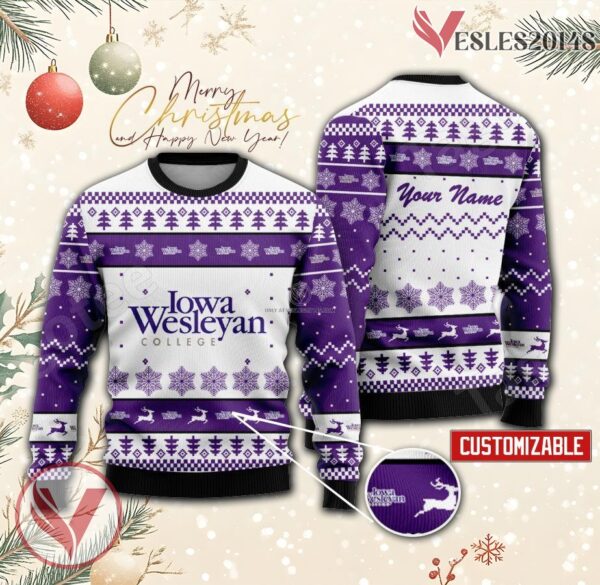 Iowa Wesleyan College Custom Ugly Christmas Sweater, Unique Gift For Fans - Vesles2014s