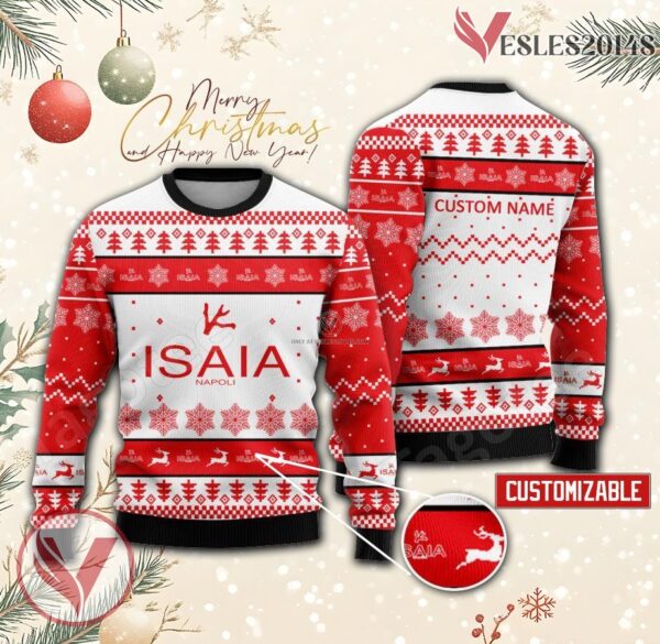 Isaia Logo Personalized Ugly Christmas Sweater, Unique Gift For Fans - Vesles2014s