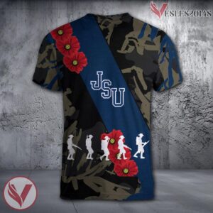 Jackson State Tigers NCAA With Red Poppy Flower 3D Shirt, Unique Gift For Fans - Vesles2014S 1
