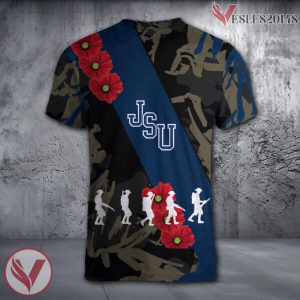 Jackson State Tigers NCAA With Red Poppy Flower 3D Shirt, Unique Gift For Fans - Vesles2014S 1