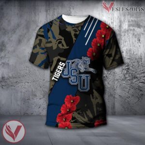 Jackson State Tigers NCAA With Red Poppy Flower 3D Shirt, Unique Gift For Fans - Vesles2014S
