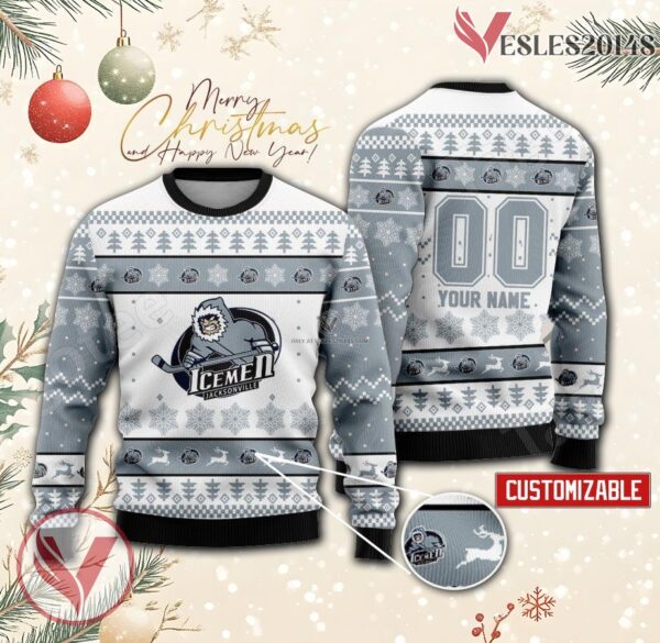 Jacksonville IceMen Hockey Custom Ugly Christmas Sweater, Unique Gift For Fans - Vesles2014s