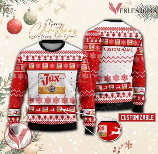 Jax Beer Logo Personalized Ugly Christmas Sweater, Unique Gift For Fans - Vesles2014s