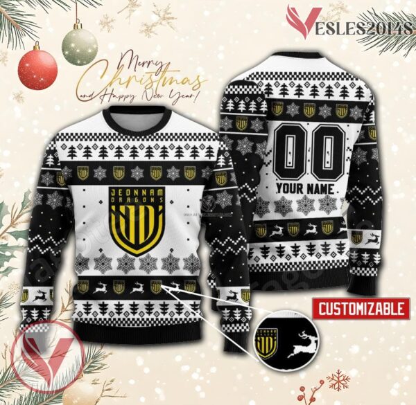 Jeonnam Dragons Custom Ugly Christmas Sweater, Unique Gift For Fans - Vesles2014s