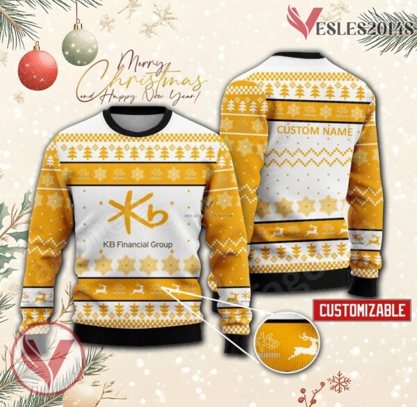 KB Financial Group Logo Personalized Ugly Christmas Sweater, Unique Gift For Fans - Vesles2014s