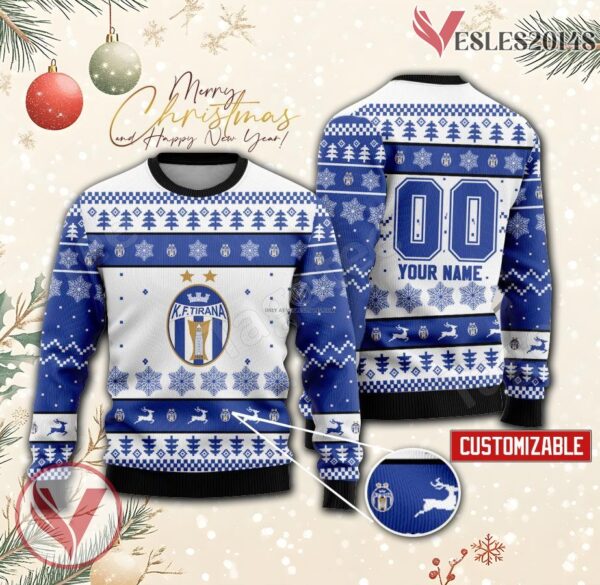 KF Tirana Custom Ugly Christmas Sweater, Unique Gift For Fans - Vesles2014s