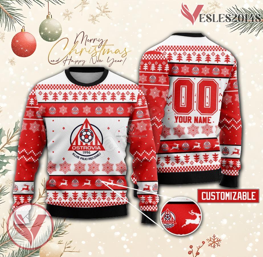KPR Ostrovia Ostrow Wielkopolski Handball Custom Ugly Christmas Sweater, Unique Gift For Fans - Vesles2014s