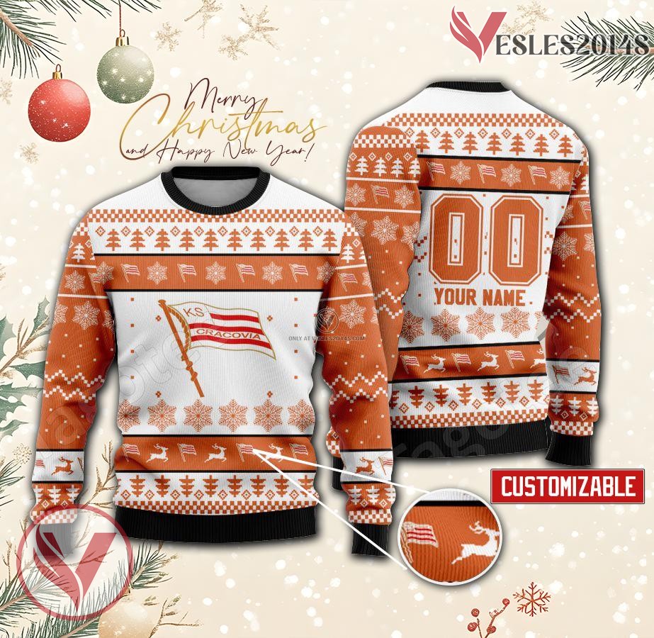 KS Cracovia Custom Ugly Christmas Sweater, Unique Gift For Fans - Vesles2014s