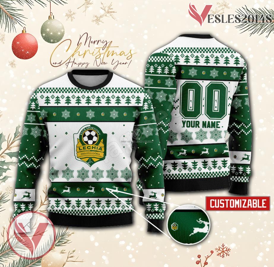 KS Lechia Zielona Góra Basketball Custom Ugly Christmas Sweater, Unique Gift For Fans - Vesles2014s