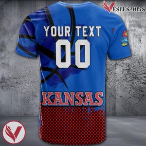 Kansas Jayhawks Basketball Grunge Pattern Unique Personalized T Shirts - Vesles2014S 1