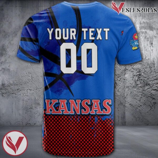 Kansas Jayhawks Basketball Grunge Pattern Unique Personalized T Shirts - Vesles2014S 1
