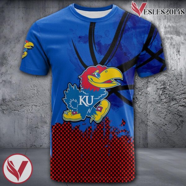 Kansas Jayhawks Basketball Grunge Pattern Unique Personalized T Shirts - Vesles2014S