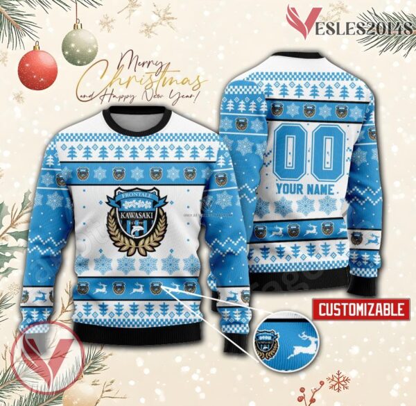 Kawasaki Frontale Custom Ugly Christmas Sweater, Unique Gift For Fans - Vesles2014s