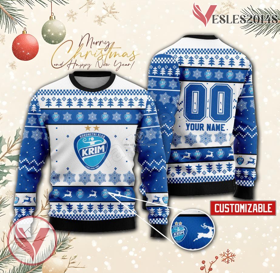 Krim Mercator Ljubljana Handball Custom Ugly Christmas Sweater, Unique Gift For Fans - Vesles2014s