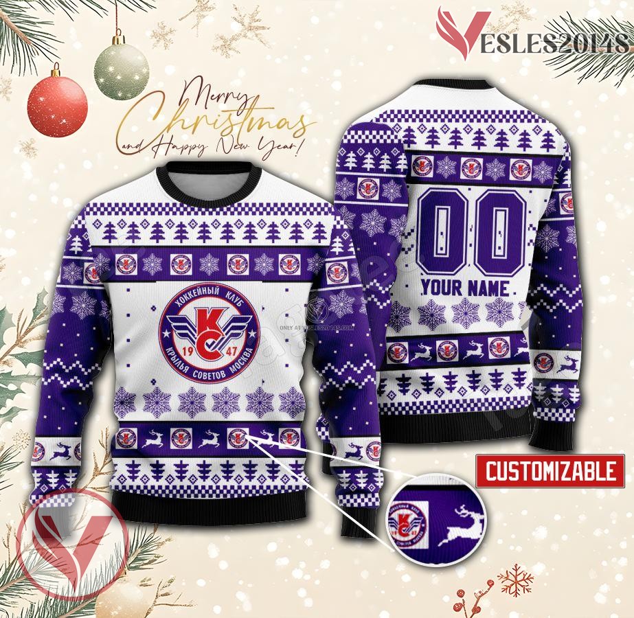 Krylya Sovetov Hockey Custom Ugly Christmas Sweater, Unique Gift For Fans - Vesles2014s