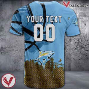 LIU Sharks Basketball Grunge Pattern Unique Personalized T Shirts - Vesles2014S 1