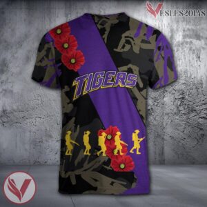 LSU Tigers NCAA With Red Poppy Flower 3D Shirt, Unique Gift For Fans - Vesles2014S 1