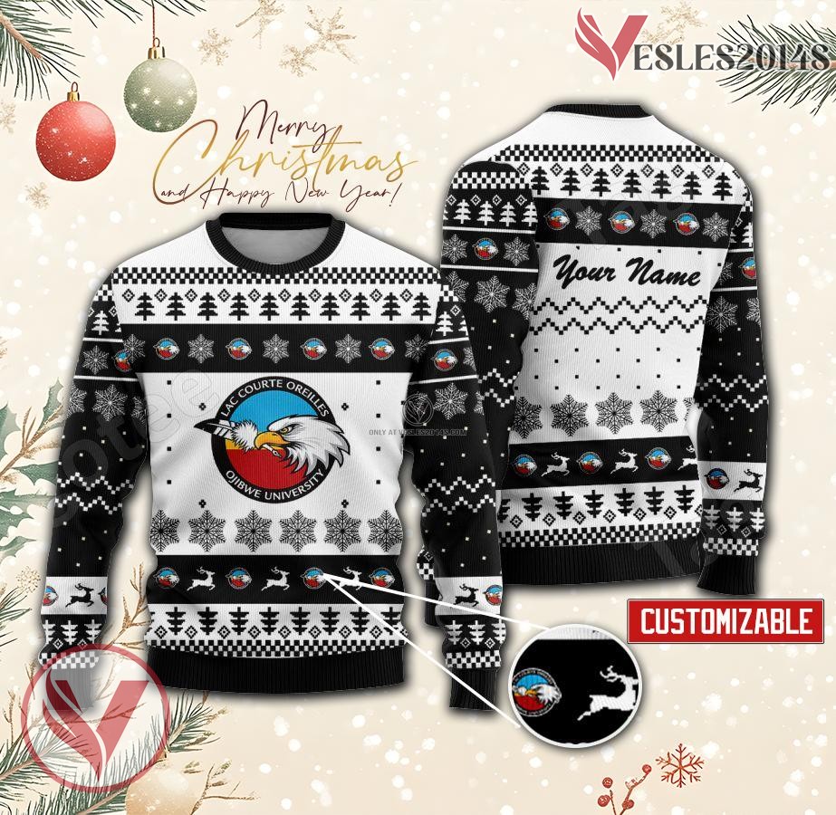 Lac Courte Oreilles Ojibwe Community College Custom Ugly Christmas Sweater, Unique Gift For Fans - Vesles2014s