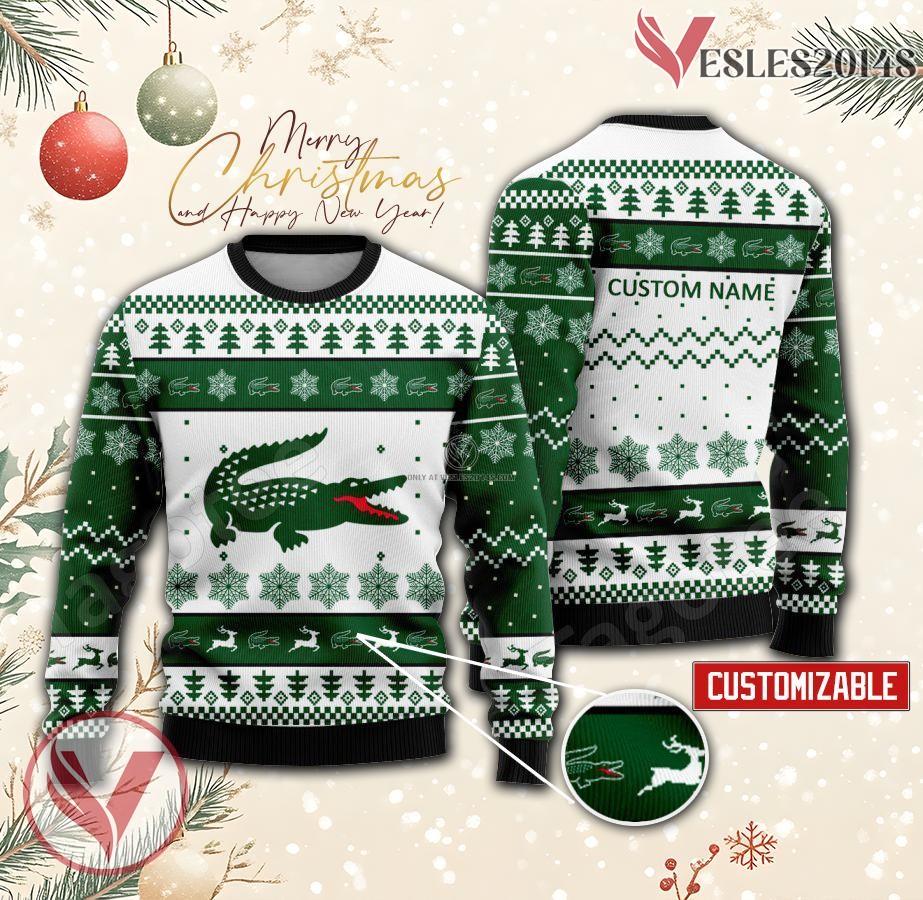 Lacoste Logo Personalized Ugly Christmas Sweater, Unique Gift For Fans - Vesles2014s