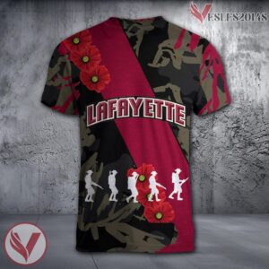 Lafayette Leopards NCAA With Red Poppy Flower 3D Shirt, Unique Gift For Fans - Vesles2014S 1