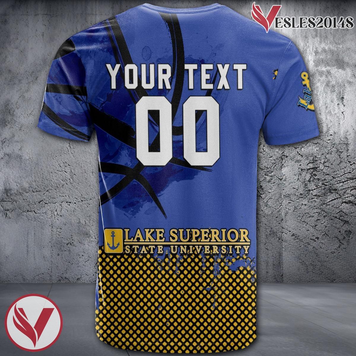 Lake Superior State Lakers Basketball Grunge Pattern Unique Personalized T Shirts - Vesles2014S 1
