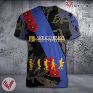 Lake Superior State Lakers NCAA With Red Poppy Flower 3D Shirt, Unique Gift For Fans - Vesles2014S 1