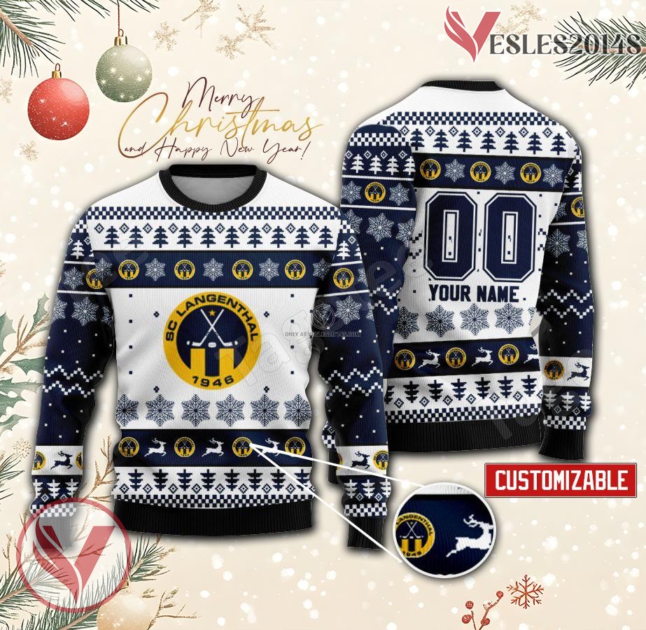 Langenthal Hockey Custom Ugly Christmas Sweater, Unique Gift For Fans - Vesles2014s