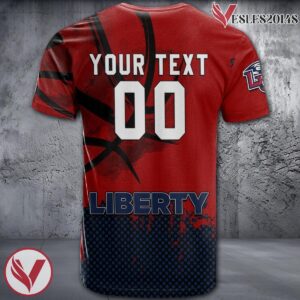 Liberty Flames Basketball Grunge Pattern Unique Personalized T Shirts - Vesles2014S 1