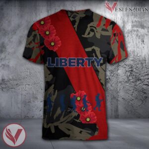 Liberty Flames NCAA With Red Poppy Flower 3D Shirt, Unique Gift For Fans - Vesles2014S 1